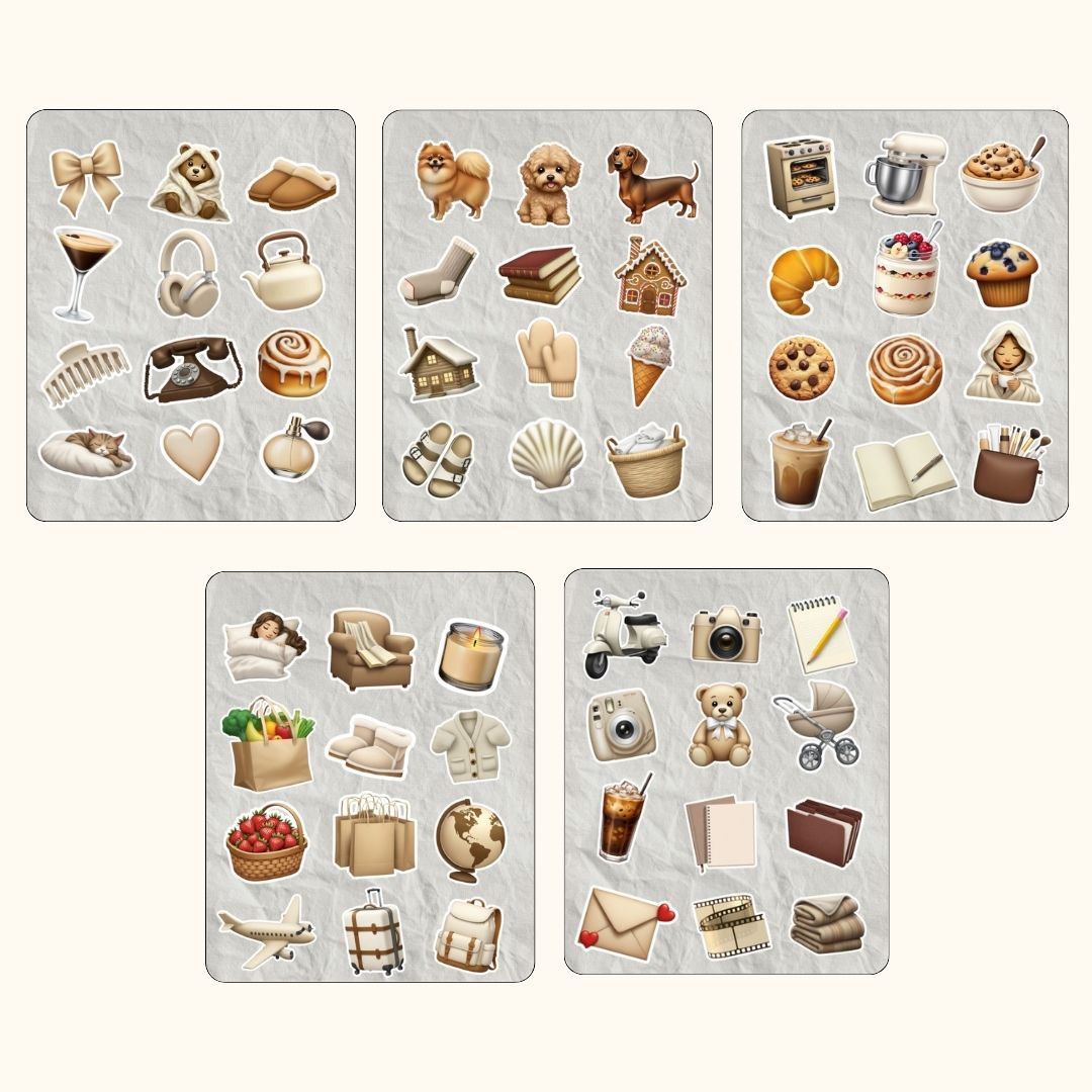 Beige iOS stickerpack (60 stickers)