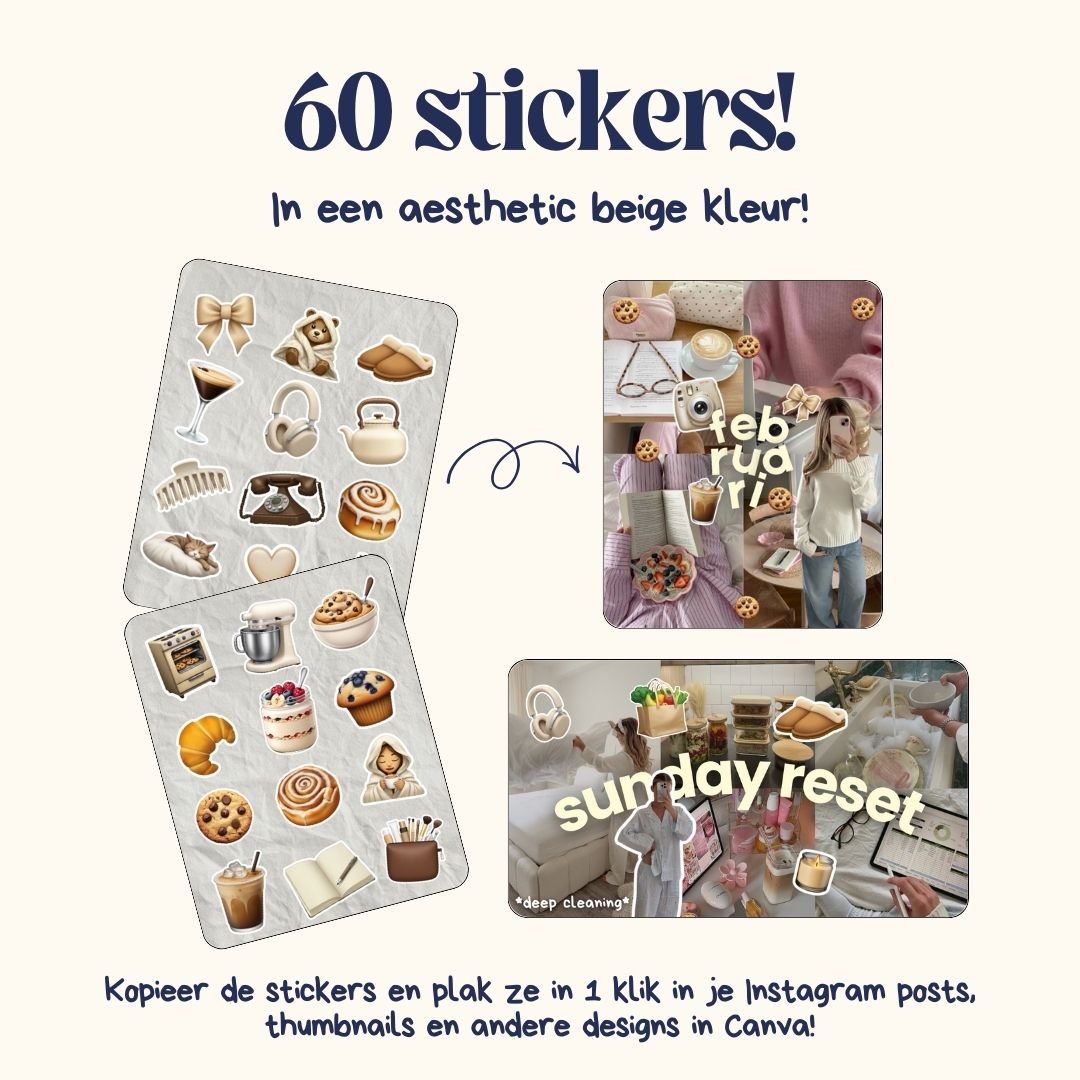 Beige iOS stickerpack (60 stickers)