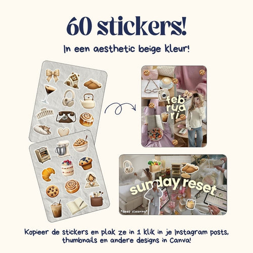 Beige iOS stickerpack (60 stickers)